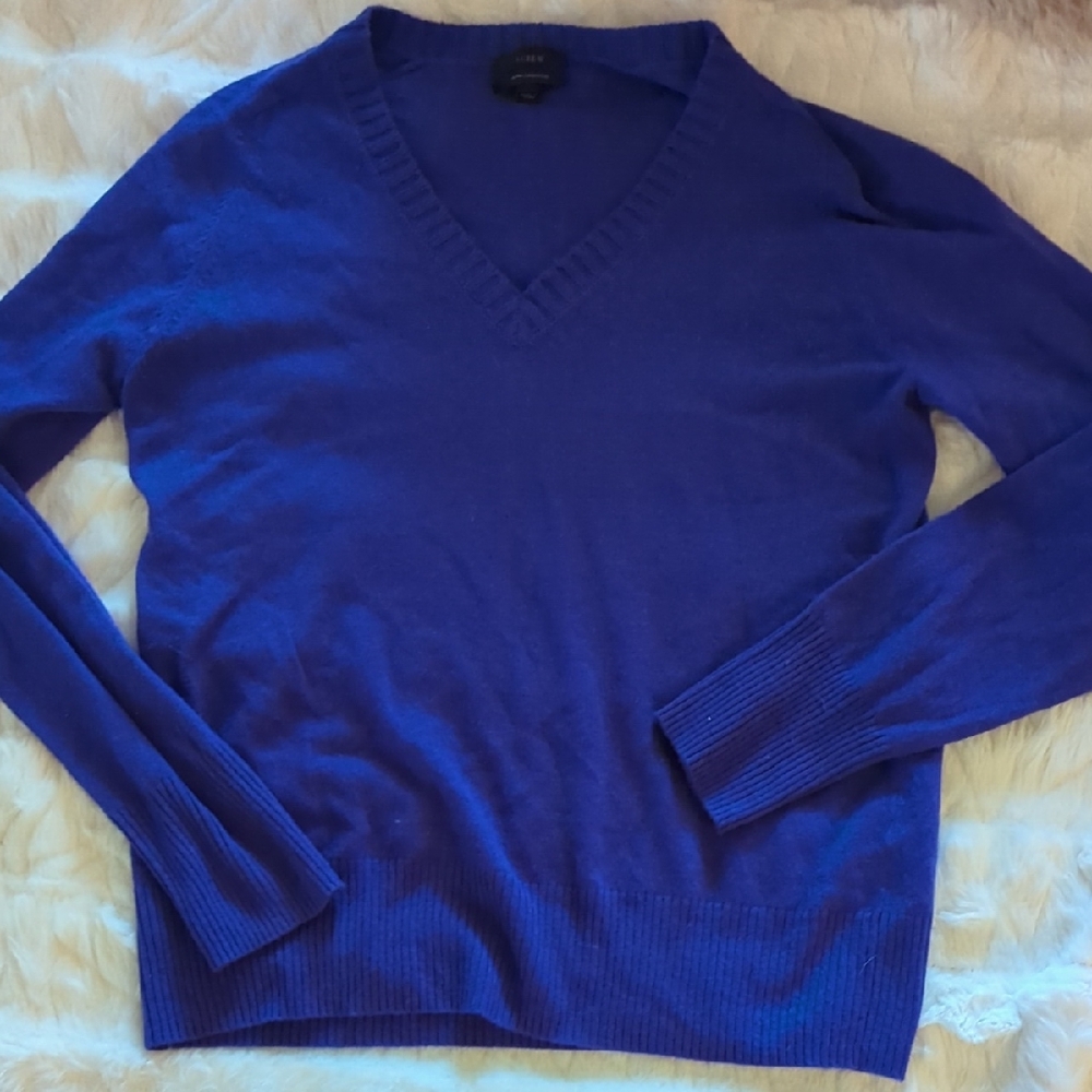 J. Crew Purple V-Neck Sweater